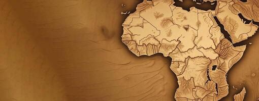 África día. concepto fondo de pantalla mapa de el continente de África para el día festivo. ai generado. foto