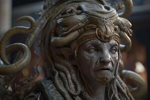 Gorgon Medusa is a mythological woman, a creature from legends. . photo