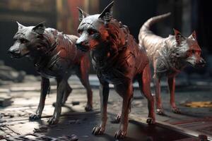 Cerberus is a mythological dog, a creature from legends. . photo