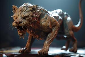 Chimera mythological lion, creature from legends. . photo