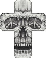 Art fancy skull cross. Hand drawing and make graphic vector. vector