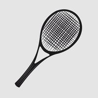 Tennis racket silhouette vector illustration for graphic design and decorative element
