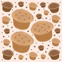 Homemade chocolate muffin vector illustration for graphic design and decorative element