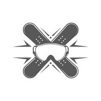 Snowboards and mask isolated on white background vector