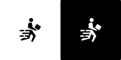 quick fast delivery man dash logo vector icon illustration