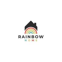 Vector logo illustration of rainbow home