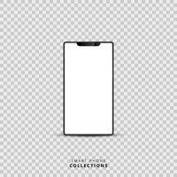A Smart phone mock-up on transparent vackground, 3Ds of Realistic smart phone for new genration of smart phone concept design vector