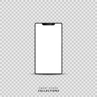 A Smart phone mock-up on transparent vackground, 3Ds of Realistic smart phone for new genration of smart phone concept design vector