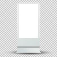 white LED mock-up in 3Ds of Realistic light box for indoor and outdoor signage. Illuminated lightbox with empty space for outdoor digatal sign design vector