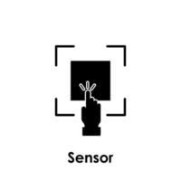 hacer clic, mano, sensor vector icono ilustración