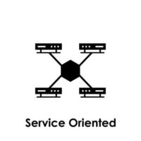 servers, hexagon, service oriented vector icon illustration