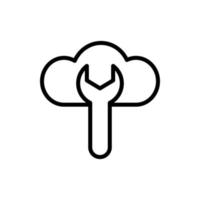 Cloud, wrench vector icon illustration