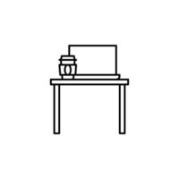 Workplace, work table vector icon illustration