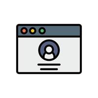 Browser, web site, user vector icon illustration