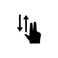 Hand, fingers, gesture, swipe, up, down vector icon illustration