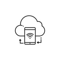 Cloud sync, internet technology vector icon illustration