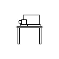 Workplace, work table vector icon illustration