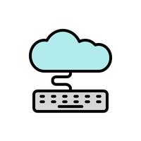 nube, teclado vector icono ilustración