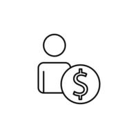 employee salary line vector icon illustration