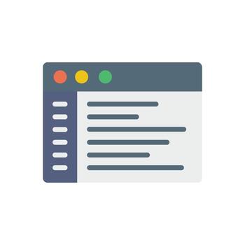 Browser, web site, text vector icon illustration