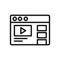 Browser, web site, video vector icon illustration
