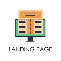 colored landing page vector icon illustration