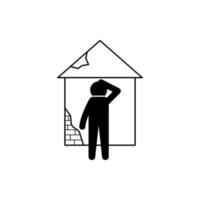 house of a beggar vector icon illustration