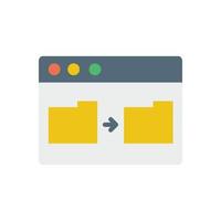 Browser, web site, folder vector icon illustration