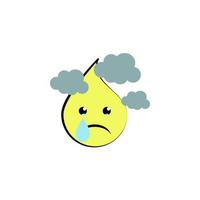 emoji worried vector icon illustration