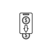 cash mobile banking vector icon illustration