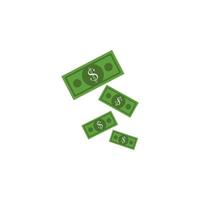 falling money colored vector icon illustration