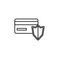 crédito tarjeta y cartelera línea vector icono ilustración