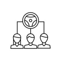 People, steering wheel vector icon illustration