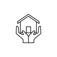 protect the house line vector icon illustration