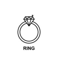 wedding ring vector icon illustration