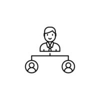 structure, boss, networking vector icon illustration