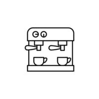 Workplace, coffee machine vector icon illustration