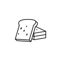 sliced bread vector icon illustration