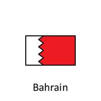 National flag of Bahrain in simple colors with name vector icon illustration