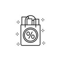 Paper bag products discount vector icon illustration