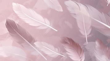 coloured feathers in pink on the background, in the style of subtle shading, anime aesthetic, wallpaper, pigeoncore, free brushwork, translucent color, generat ai photo