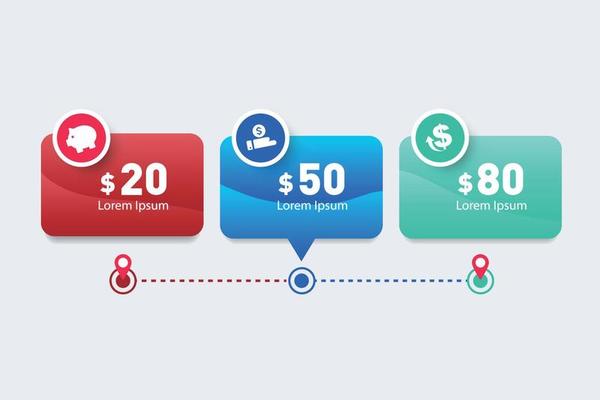 Pricing table infographic.Infographic design with option or step .business  schedule presentation