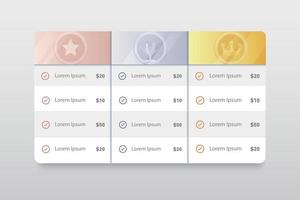 Gold, silver and bronze medals.award medals icons with form or list vector set