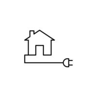 Eco-house outline vector icon illustration