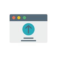 Browser, web site, upload vector icon illustration