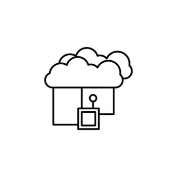 nube comulgando, bloquear cadena vector icono ilustración