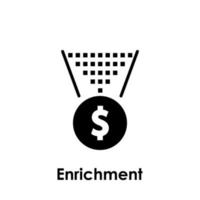 filter, dollar, enrichment vector icon illustration