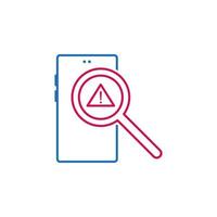 error, inspect, phone, search vector icon illustration