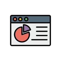 Browser, web site, pie, chart vector icon illustration