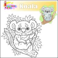 cute little koala coloring book vector